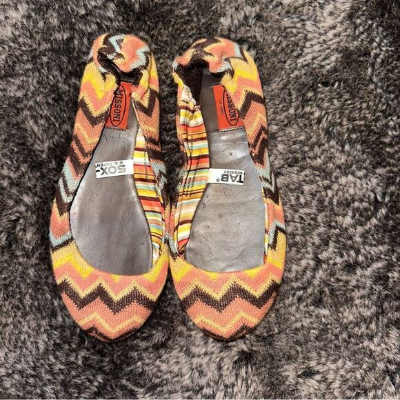 Missoni For Target Multicolor Zigzag Chevron Knit Ballet Flats Youth Sz 12 Boho - Picture 2 of 7